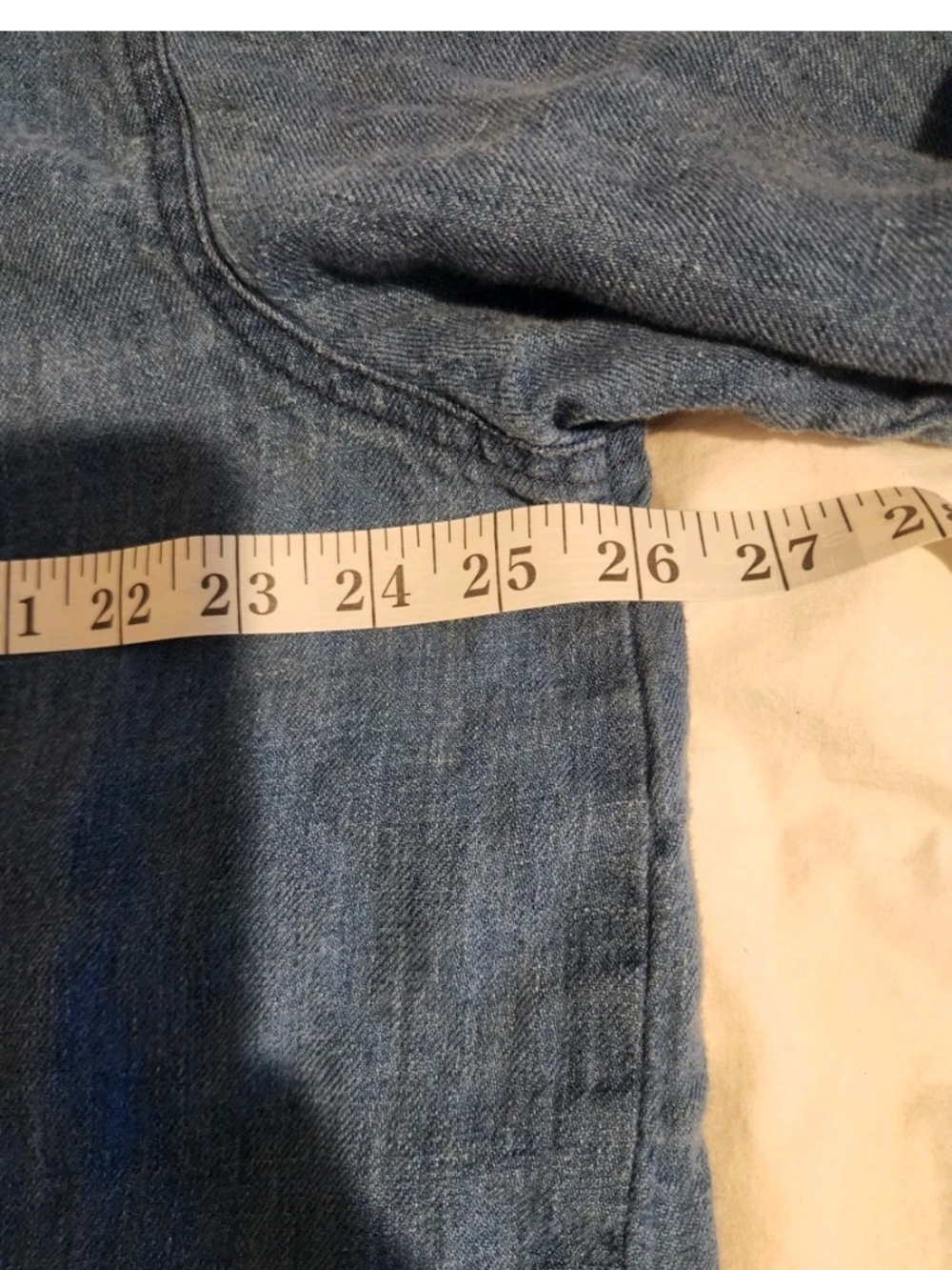 CP Shades Wash Denim Blue Button-Up Linen Shirt B:52" - Picture 7 of 13